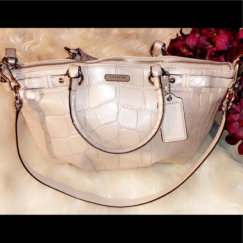 COACH Pearl Croc Convertible Bag - Picture 4 of 12